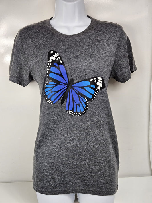 Blue Butterfly ladies t shirt