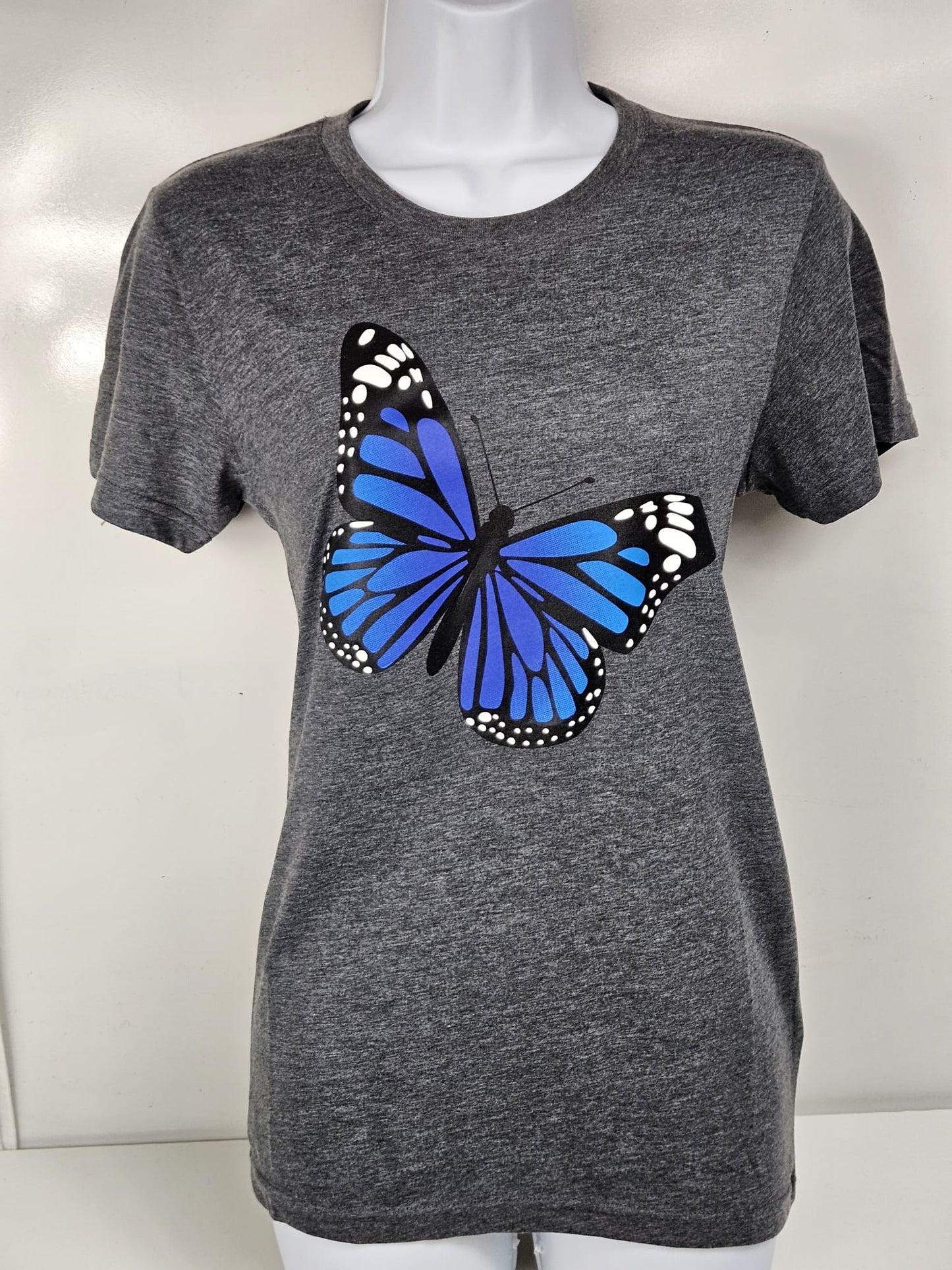 Blue Butterfly ladies t shirt