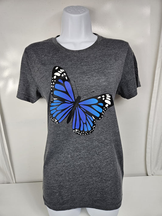 Blue Butterfly ladies t shirt